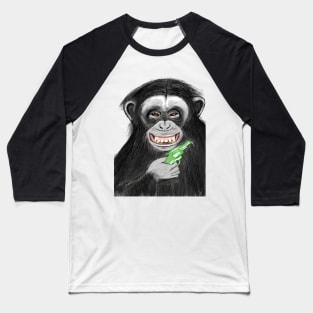 chimpanzee with watergun Baseball T-Shirt